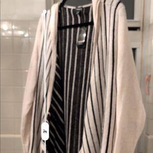 Black and white hooded sweater